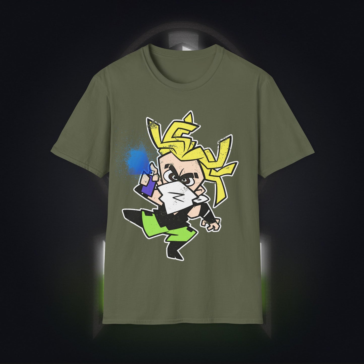 NeonNinja Softstyle T-Shirt - #NeonNinja FACADE chibi graffiti tagger