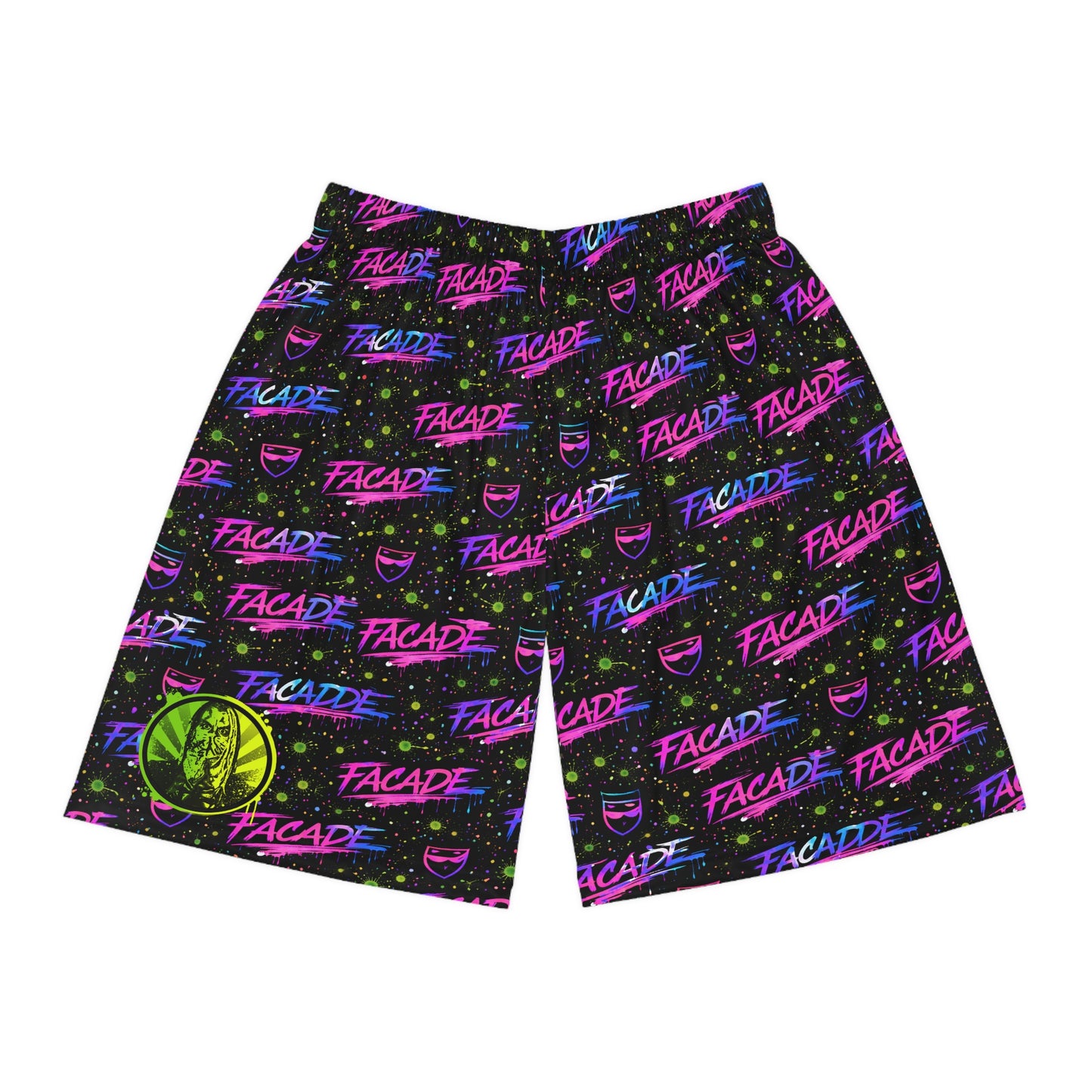 Retro Neon 'FACADE' Basketball Shorts