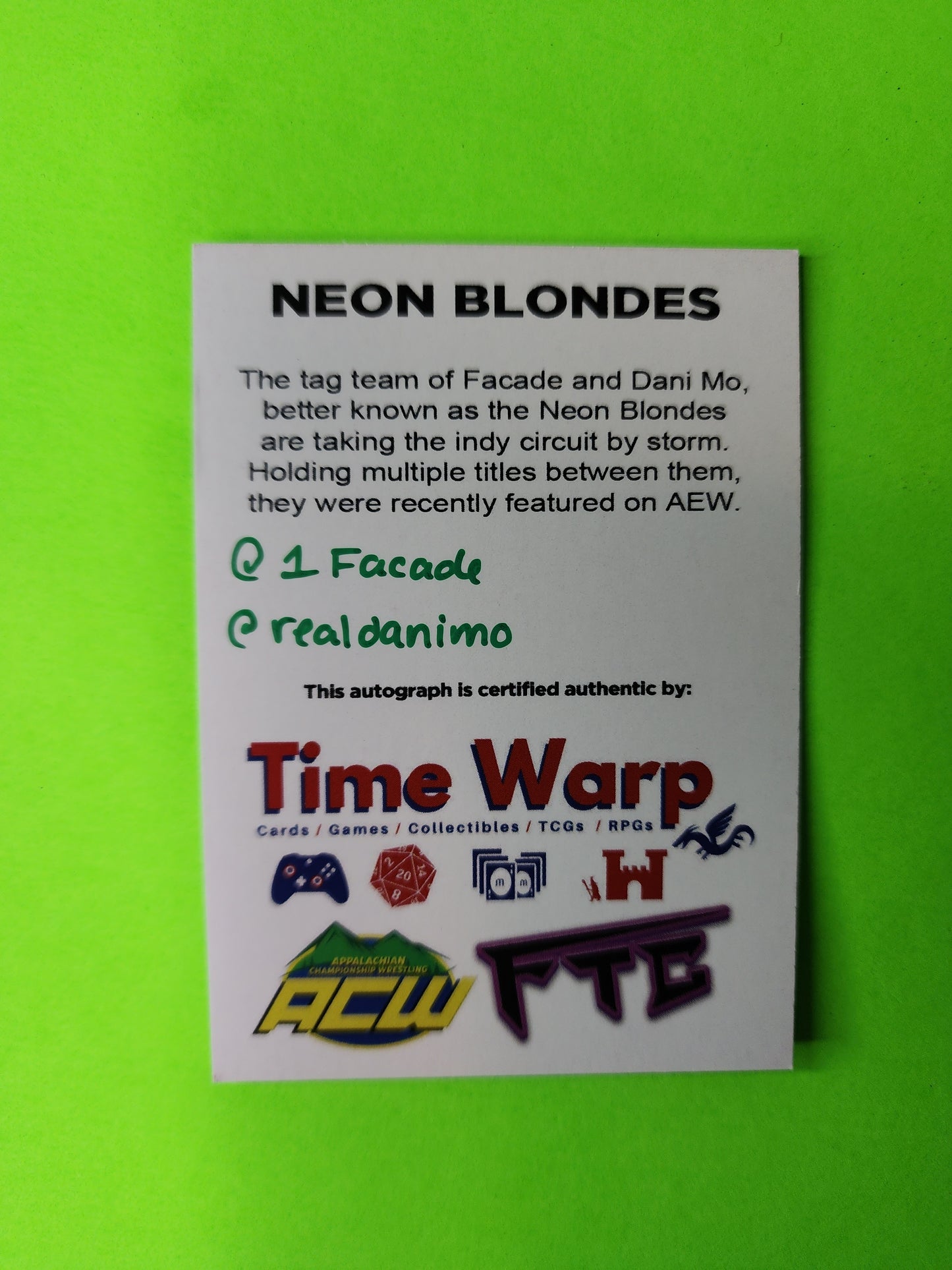 Neon Blondes collectible card