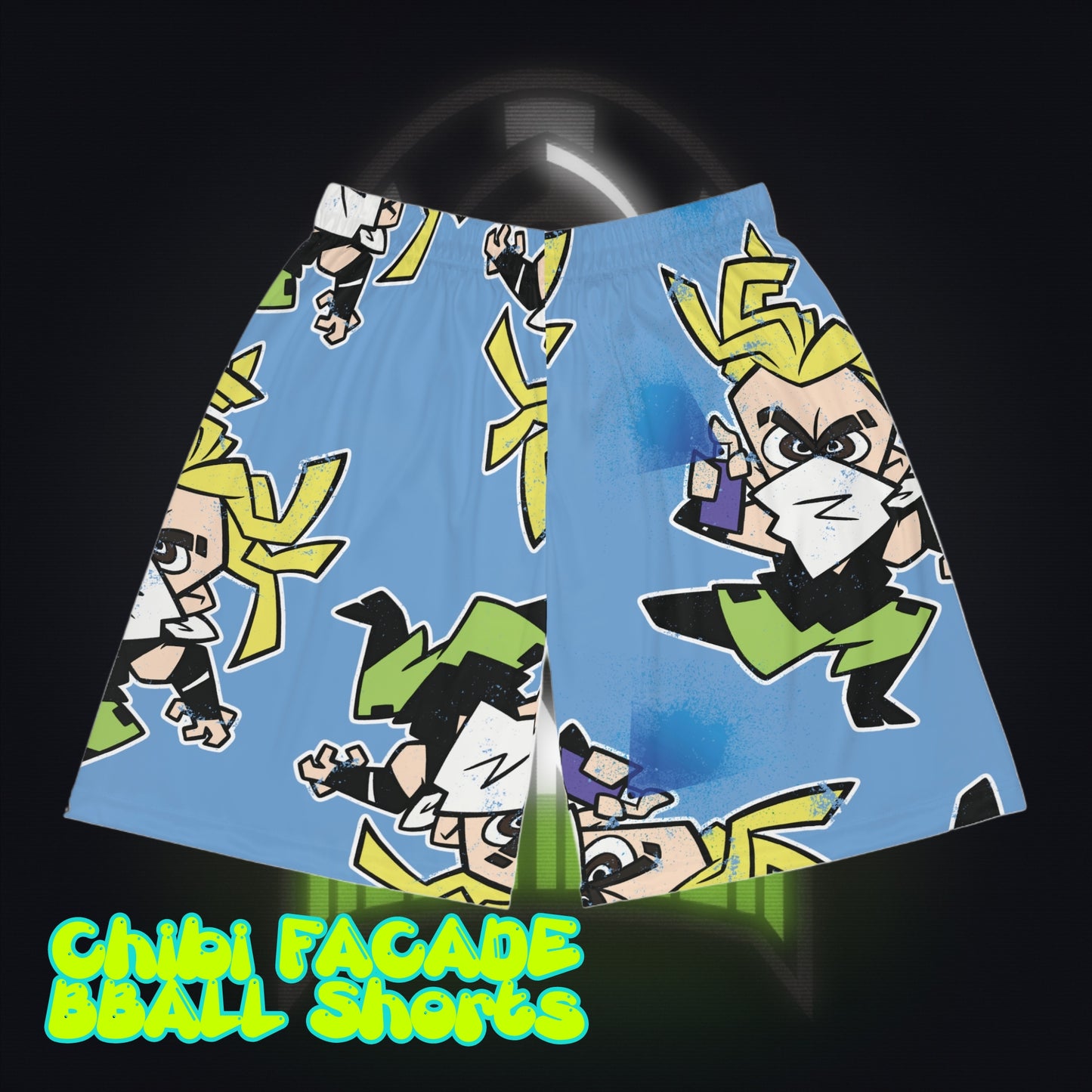 #NeonNinja FACADE Chibi Tagger Basketball Shorts